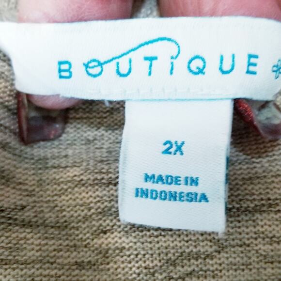 Boutique Women's Lite Copper Lightweight Sweater V-Neck Pull Over Size 2X - Picture 6 of 7